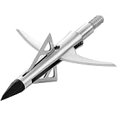 4 Pack Broadheads 100 Grain 4-Blade Hybrid Mechanical 2" +Cutting Diameter Archery Broadheads Bowhunting for Hunting