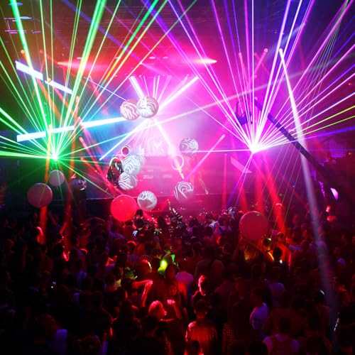 KeoBin 6 in 1 Disco Lights 【RGBWA & UV Strob + Disco Ball Light】 100+ Lighting Patterns, Professional Party Strobe Mode, Perfect for Family Parties Bar Rave Club Show