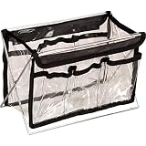 Casemetic 6-Pocket Foldable See-through Storage Container Box with Metal Stand, Clear