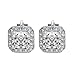 Yoursfs Clear CZ Clip on Earrings for Women Halo Princess Cut Solitaire Square Clip-on