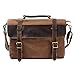 S-ZONE Canvas Messenger Bag 14 Inch Shoulder Bag Satchel School Briefcase