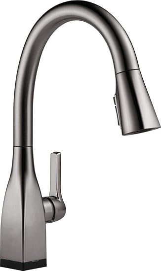 Delta Faucet Mateo Voiceiq Single Handle Touch Kitchen Sink Faucet With Pull Down Sprayer Alexa And Google Assistant Voice Activated Smart Home Black Stainless Amazon Com