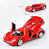 AbbonyDuo 1:32 Koenigsegg Supercar Alloy Diecast Car Model Pull Back Toy Electronic Car Classical Kids Toys (Red)