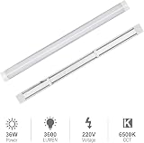 muzha 4 Packs LED Batten Lights 4FT 40W 6500K Daylight Surface Mount view 3
