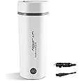 WTJMOV 12V Car Electric Kettle, Travel Portable Electric Tea Coffee Kettle Fast Water Boiler & Heater Automatic Shut-Off (White)