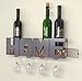 Home Wall Mounted Metal Wine Rack with 4 Long Stem Glass Holder - Wine Cork Storage - Gifts for Wine Lovers - by HouseVines