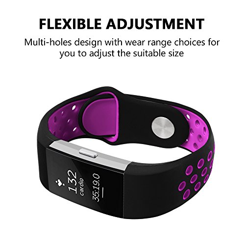 image for iGK Silicone Replacement Bands Compatible for Fitbit Charge 2, Adjusta