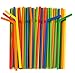 Giant Flexible Smoothie Straws [100 Pack] Assorted Colors