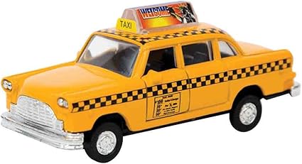 yellow taxi toy car