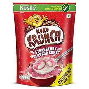 Nestle Koko Krunch Breakfast Cereal – Strawberry Flavour Burst, 250 g Pouch