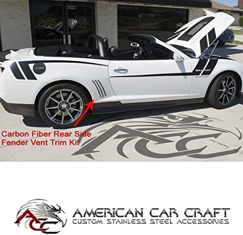 Camaro Rear Side Fender Vent Slot True Carbon Fiber Trim Kit Fits: 10 through 13 Camaros