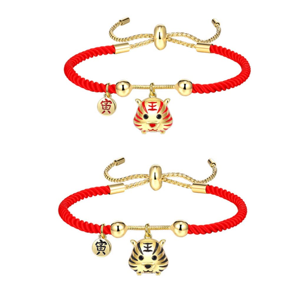 Holibanna Tiger Year Red Rope Luck Bracelet Protection Bracelet Chinese New Year Present Adjustable Size
