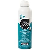 All Good Sport Sunscreen Spray - UVA/UVB Broad Spectrum SPF 30 - Water Resistant, Coral Reef Friendly - Zinc, Calendula, Aloe (6 oz)
