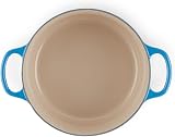 Le Creuset Signature Cast Iron Round Casserole 22 cm Azure with Lid view 5
