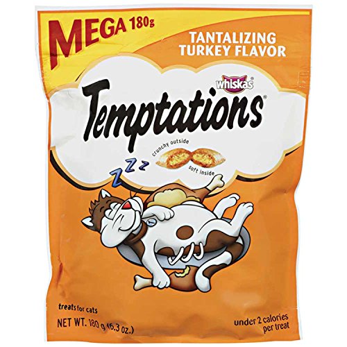 TEMPTATIONS Classic Treats for Cats Tantalizing Turkey Flavor 6.3 Ounces (Pack of 10)