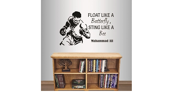 Amazon Com Wall Vinyl Decal Home Decor Art Sticker Float Like A Batterfly Sting Like A Bee Muhammad Ali Quote Phrase Boxer With Gloves Boxing Gym Room Removable Stylish Mural Unique Design 2171 Home