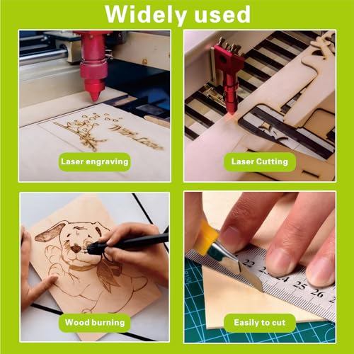 12 Pack Basswood Sheets 1/4 inch,12"x12"x1/4" Plywood Sheets,6mm Basswood for Laser Cutting,Laser photo 10