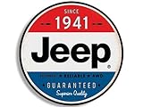 GHaynes Distributing Round Vintage JEEP Since 1941 Sticker Decal (wrangler logo old rat rod) 4 x 4 inch