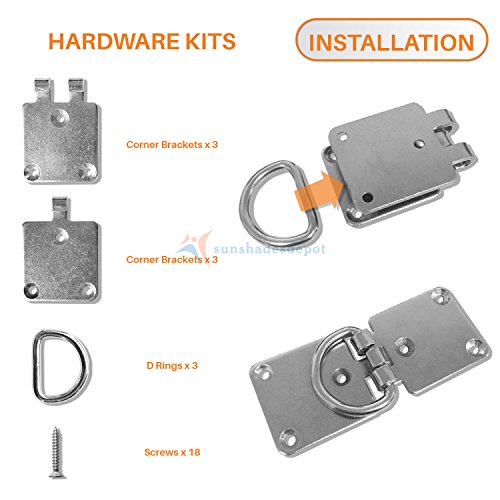 image for Sunshades Depot Sun Shade Sail Steel Wire Advance Hardware kit Set 8 I