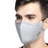 ZWZCYZ PM2.5 Respirator Masks Anti-haze Masks 4 Layer Filter Insert Protective Filter Media Insert Activated Carbon Cotton Mouth Masks (Large(Men's), Light Grey)