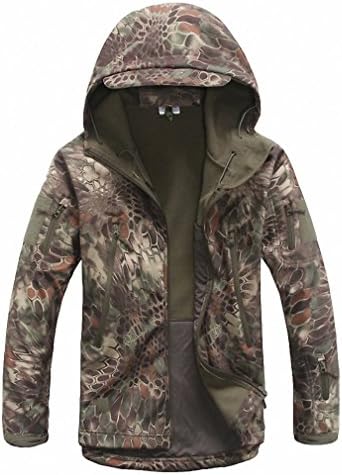 Lurker Shark Skin Soft Shell Military Tactical Jacket Men Waterproof Windproof Warm Coat Green Snake L
