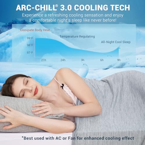 Elegear Cooling Blanket, Revolutionary Twin Size Summer Blanket, Absorbs Body Heat to Keep Cool on Hot Nights, Q-Max 0.4 Cooling Fiber,100% Cotton Blanket - Grey, 59"x79"