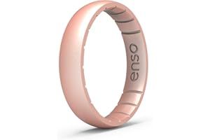 Enso Rings Thin Elements Silicone Ring Infused with Precious Elements – Stackable Wedding Engagement Band – 4.3mm Wide, 1.75mm Thick