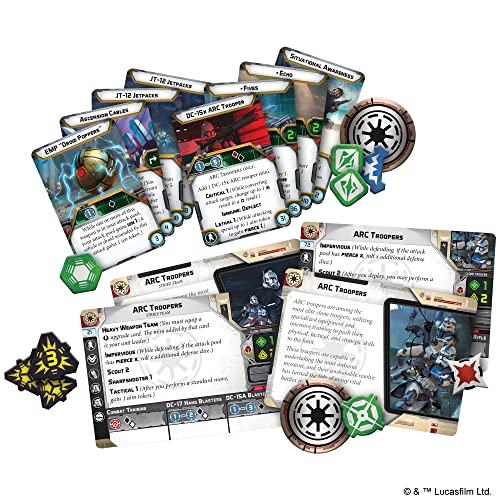 Atomic Mass Games Star Wars: Legion ARC Troopers Unit Expansion - Elite Clone Troopers with Jetpacks! Tabletop Miniatures Strategy Game for Kids & Adults, Ages 14+, 2 Players, 3 Hour Playtime, Made