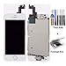 Cellphoneage Replacement Digitizer with Home Button, Bracket, Flex, Sensor, Front Camera, Frame Housing Assembly Display Touch Panel for iPhone 5S Bundle with Repair Tool Kit