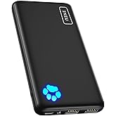 INIU Power Bank, USB C in&Out Slimmest 10000mAh Portable Charger, Triple 3A High-Speed Charge External Battery Pack, Flashlig