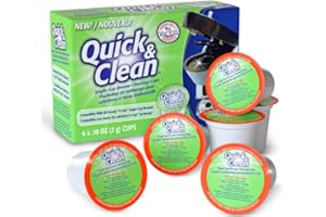 Quick & Clean [6-Pack] Keurig Cleaning Pods - K Cup Cleaner Pod For Keurig - 2.0 Coffee Machine Compatible, Removes Stains, Non-Toxic and Eco-Friendly