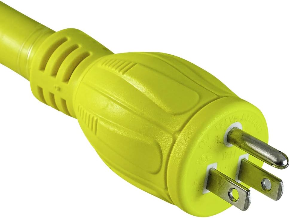 MARVINE Cable Shore Power Cord Adapter 30Amp Lock Male L5-30P to 15Amp Female 5-15R Pigtail 1.5Ft (30A L5-30P to 15A 5-15R): Home Improvement