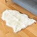 SLPR Home Collection Soft Faux Fur Ivory White Sheepskin Rug (2' x 3') | Like Real Single Pelt Area Carpet Luxury Fluffy Chair Cover for Bedroom Nursery