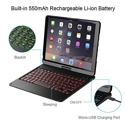 iPad Keyboard Case for 10.2 inch, iPad 9th/8th/7th Gen, iPad Pro 10.5