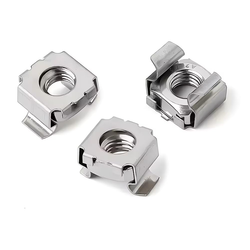 SYDARSYN M4 Rack Mount Cage Nuts 304 Stainless Steel Square Insert Nuts for Server Cabinet Shelves Routers (10 pcs)