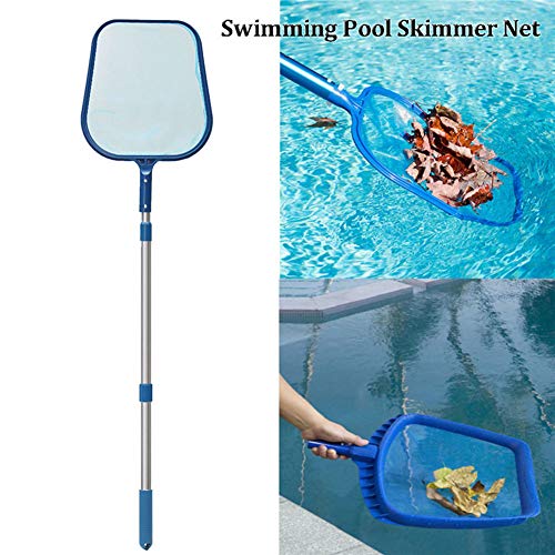 SODIAL Swimming Pool Net Leaf Rake Mesh Skimmer With Adjustable 4 Foot Telescopic Pole