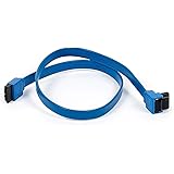 Monoprice 18-Inch SATA III 6.0 Gbps Cable with Locking Latch and 90-Degree Plug - Blue