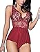 Kissria Sexy Lingerie, Women Sexy Open Crotchless Panties Lace See-Through Lingerie Babydoll Plus Size