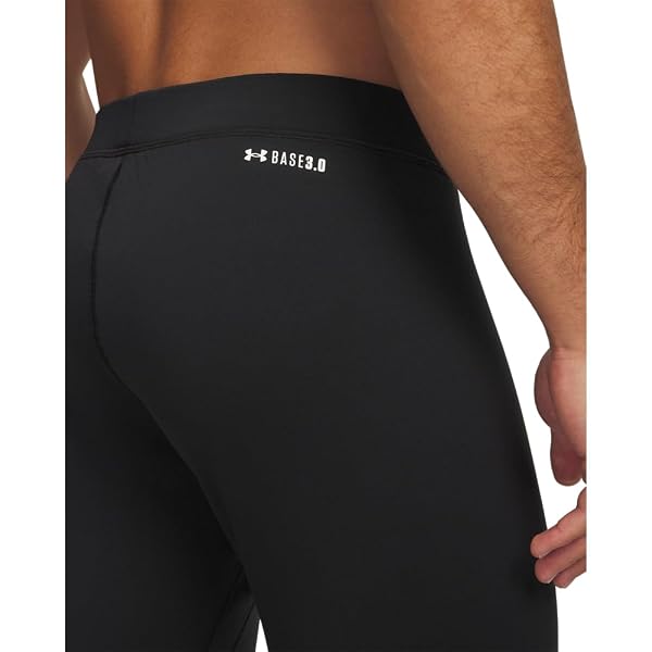 UNDER ARMOUR MEN’S PACKAGED BASE 3.0 LEGGINGS, (001) BLACK / / WHITE, SMALL