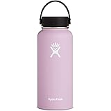 Hydro Flask Water Bottle - Stainless Steel & Vacuum Insulated - Wide Mouth with Leak Proof Flex Cap - 32 oz, Lilac