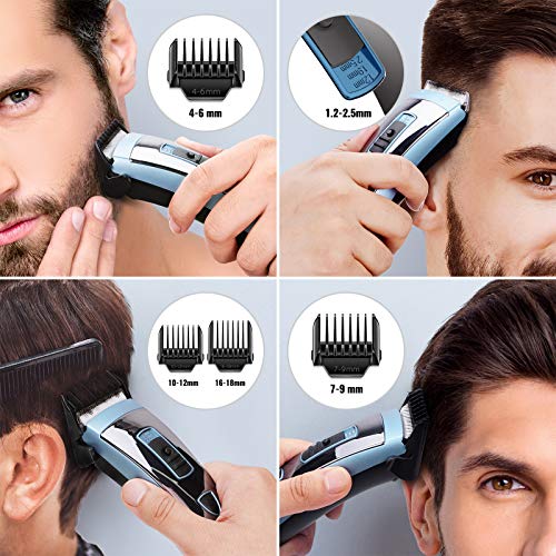 Easy4U Hair Clippers for Men Professional Cordless Electric Hair Trimmer Ceramic Blade Barbers Grooming Kit Rechargeable LED Display