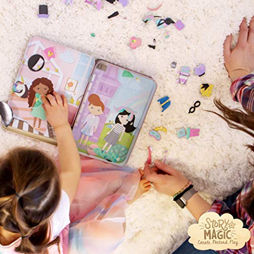 Story Magic DressUp Dolls Travel Playset, Pretend Play Case