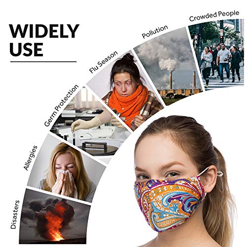 Debrief Me Anti Dust Face Mouth Cover Mask Respirator - Dustproof Anti-bacterial Washable - Reusable masks Respirator Comfy - Cotton Germ Protective Safety Warm Windproof(Orange-Mix2)