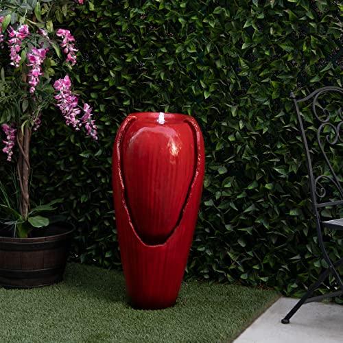 Alpine Corporation DIG100XSRD Outdoor Floor Antique Jar Water Fountain