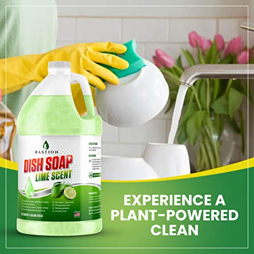 Dish Soap Liquid Dishwashing Degreaser & Detergent Zesty Lime Fragrance Gallon Bulk Refill