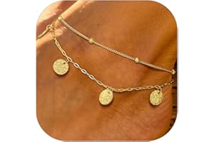 PROSTEEL Ankle Bracelets for Women Waterproof, Layered Anklet Silver/Gold Stainless Steel Summer Beach Anklets, 8-10.5 Inch A