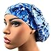 Womens Surgical Scrub Hat OR Nurse Cap Euro Style Adjustable Bouffant Cap Navy Blue Tie Dye