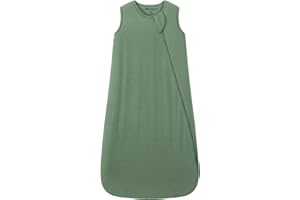 Mosebears Unisex Baby Sleep Sack 1.0 TOG, Supersoft Rayon Made from Bamboo Wearable Blanket with 2-Way Zipper (Dark Green,18-36 Months)