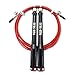 WODSKAI Speed Jump Rope-360° Swivel Ball Bearing-Adjustable Skipping Ropes-Best for Double Unders, MMA, WOD, Crossfit, Boxing Training-Come with Carrying Bag, Free Extra Cable