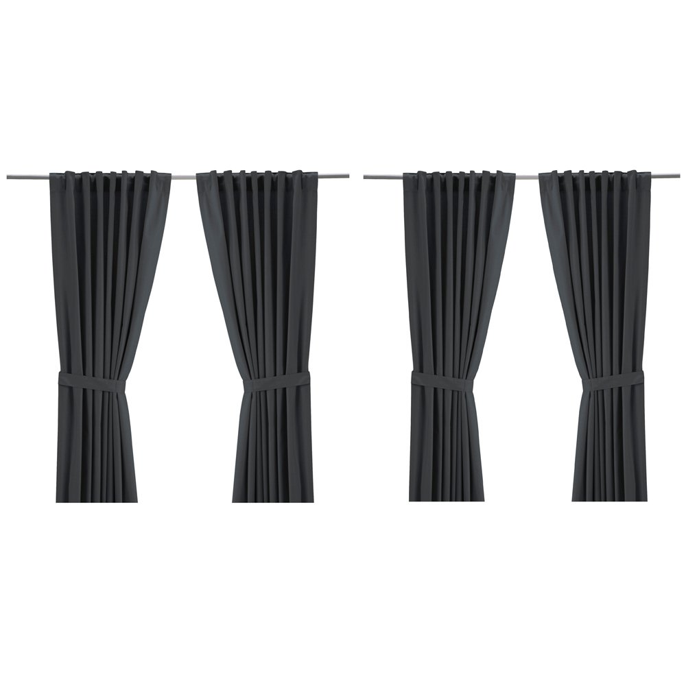 Ikea Ritva Curtain Set Size 57 X 98 2 Curtain Pairs Gray